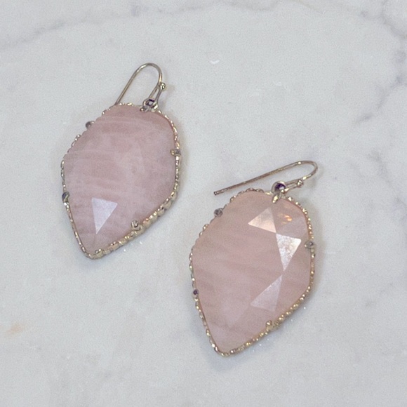 Retired Kendra Scott Corley Earrings | Pink Rose Quartz - Picture 4 of 4